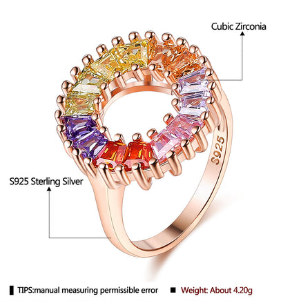 Sterling Silver Female Ring Rainbow Ring Female - Fun Gifts & More