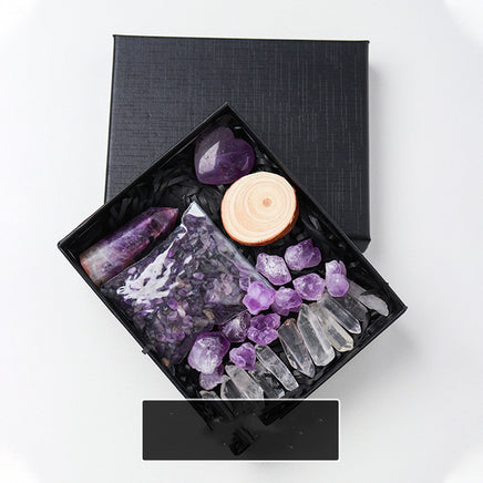 Natural Crystal Rough Pillar Crushed Stone Gift Set - Fun Gifts & More