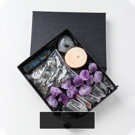 Natural Crystal Rough Pillar Crushed Stone Gift Set - Fun Gifts & More