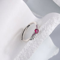 925 Sterling Silver Angel's Wing Index Finger Ring Female - Fun Gifts & More