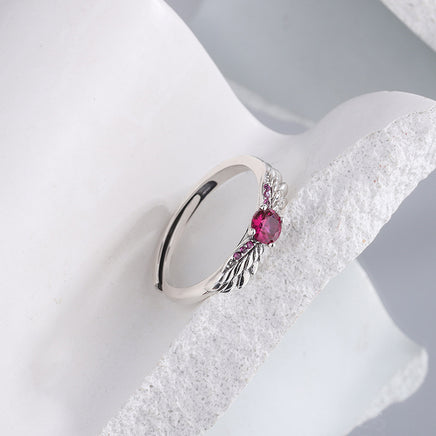 925 Sterling Silver Angel's Wing Index Finger Ring Female - Fun Gifts & More