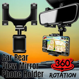 Universal 360 Rotation Car Rear View Mirror Mount Stand GPS Cell Phone Holder - Fun Gifts & More