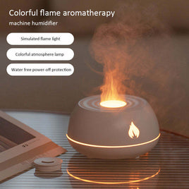 Flame Humidifier Aromatherapy Diffuser 7 Colors Light Home Air Humidifier 130ML USB Room Fragrance Essential Oil Diffuser - Fun Gifts & More