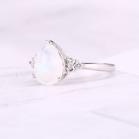 Natural Semi-Precious Moonstone Ring Simple - Fun Gifts & More