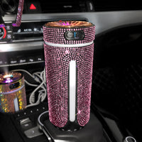 Luxury Diamond Car Humidifier LED Light Car Diffuser Auto Air Purifier Aromatherapy Diffuser Air Freshener Car Accessories For Woman - Fun Gifts & More