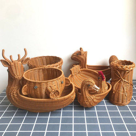 Creative Rattan Fruit Basket Home Furnishings Home Storage - Fun Gifts & More