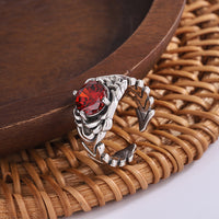 Original S925 Sterling Silver Trend Woven Red Zircon Ring - Fun Gifts & More