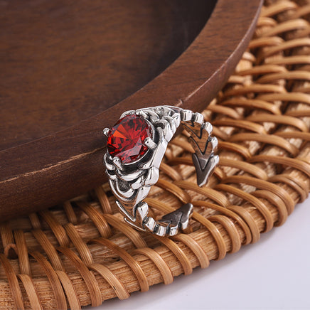 Original S925 Sterling Silver Trend Woven Red Zircon Ring - Fun Gifts & More