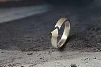 Sterling Silver  Ring Arrow Brushed Couple Ring - Fun Gifts & More