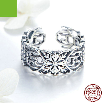 Vintage Flower Ring Silver 925 Sterling Silver Ring - Fun Gifts & More