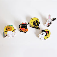 Halloween Cartoon Funny Ghost Pumpkin Metal Cute Skull Brooch