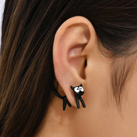 black cat earrings cute