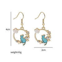 Fashion Cartoon Kitten Geometric Circular Garland Earrings - Fun Gifts & More