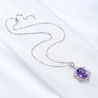 Natural Amethyst Necklace Women's 925 Silver - Fun Gifts & More