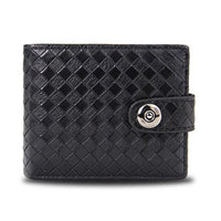 Men's Retro Woven Pattern Leather Wallet - Fun Gifts & More