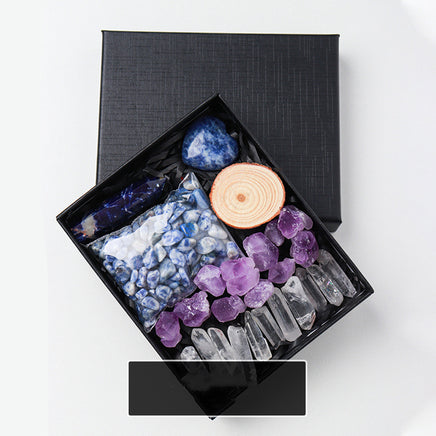 Natural Crystal Rough Pillar Crushed Stone Gift Set - Fun Gifts & More