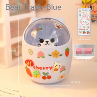 Desktop Trash Can Desk Organizer Bucket Office Mini Bear Trash Can