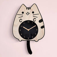 3D Wooden Cartoon Cats Wall Clock - Fun Gifts & More