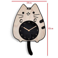 3D Wooden Cartoon Cats Wall Clock - Fun Gifts & More