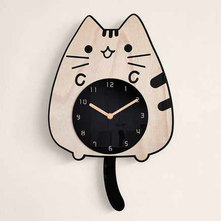 3D Wooden Cartoon Cats Wall Clock - Fun Gifts & More