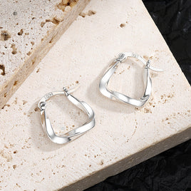 S925 Sterling Silver Geometric Earrings Temperament Advanced Atmosphere Earrings - Fun Gifts & More