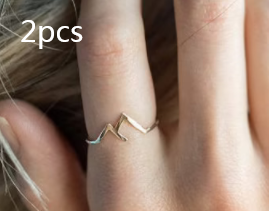 Mountain-shaped Copper Creative Custom Ladies Ring - Fun Gifts & More