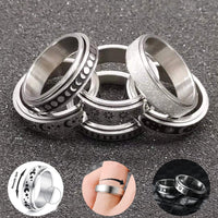 Stainless Steel Rotatable Spinner Ring Moon Stars Relieve Anxiety Rings - Fun Gifts & More