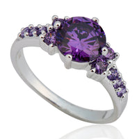 Ring Retro Female Japanese And Korean Purple Zircon Ring Diamond Ring - Fun Gifts & More