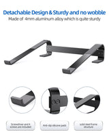 Laptop Stand Aluminium Portable Removable Laptop Rise Ventilated Detachable Ergonomic Laptop Holder - Fun Gifts & More