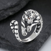 S925 Silver Tiger Styling Ring Unique Natural - Fun Gifts & More