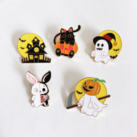 Halloween Cartoon Funny Ghost Pumpkin Metal Cute Skull Brooch