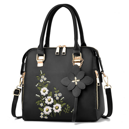 Fashion Flowers Embroidered Handbag Women Shoulder Messenger Bags - Fun Gifts & More