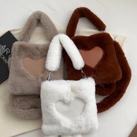 Heart Plush Fluffy Shoulder Bag Purse - Fun Gifts & More