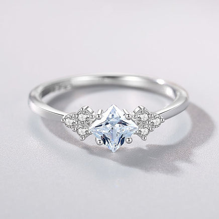 S925 Silver Ring Female Japanese And Korean Simple Light Luxury Zircon - Fun Gifts & More