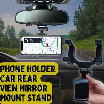 Universal 360 Rotation Car Rear View Mirror Mount Stand GPS Cell Phone Holder - Fun Gifts & More