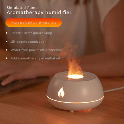 Flame Humidifier Aromatherapy Diffuser 7 Colors Light Home Air Humidifier 130ML USB Room Fragrance Essential Oil Diffuser - Fun Gifts & More