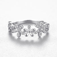 Sterling Silver Daisy Ring Female Korean Fashion Light Luxury Micro Diamond Ring - Fun Gifts & More