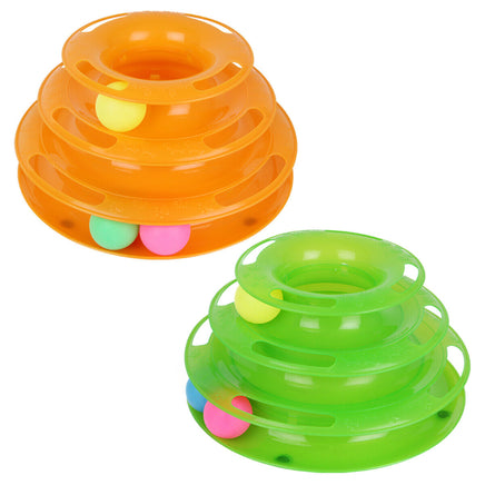 Pet Cat Crazy Ball Disk Interactive Toys Amusement Plate Trilaminar Funny Toy - Fun Gifts & More