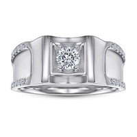 Sterling Silver Ring Platinum Plated Men's Zircon Ring - Fun Gifts & More