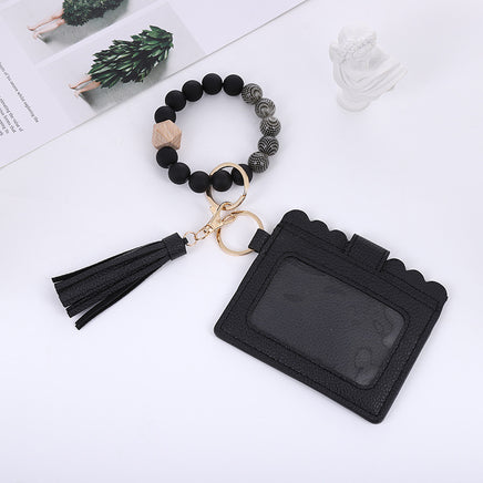 Silicone Bead Bracelet Card Bag Pu Tassel Women's Purse - Fun Gifts & More