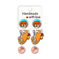 Cute Animal Dachshund Stud Earrings Cartoon Puppy - Fun Gifts & More