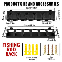 Fishing Rod Rack Vertical Holder Horizontal Wall Mount Boat Pole Stand Storage - Fun Gifts & More