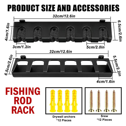 Fishing Rod Rack Vertical Holder Horizontal Wall Mount Boat Pole Stand Storage - Fun Gifts & More