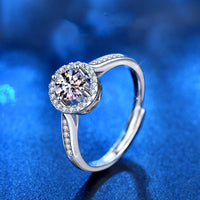 S925 Sterling Silver Round Bag Moissanite Princess Ring - Fun Gifts & More