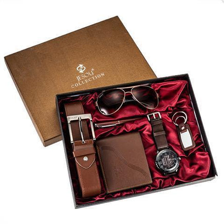 Watch Wallet Sunglasses Belt Gift Box Set For Men - Fun Gifts & More