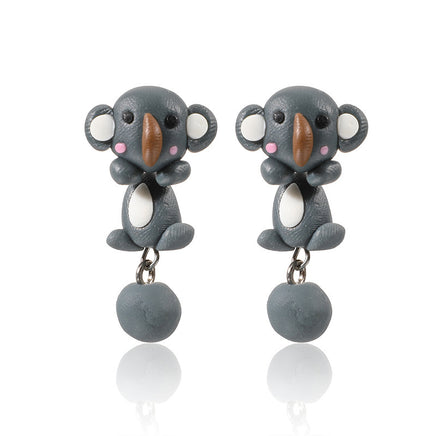 Animal Soft Clay Three-dimensional Cartoon Earrings - Fun Gifts & More