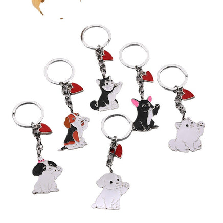 American Cute Fashion Pet Waving Dog Keychain Pendant - Fun Gifts & More