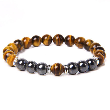 Natural Tiger Eye Stone Stretch Men's Bracelet - Fun Gifts & More