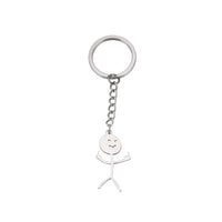 Cute Hollowed-out Smiling Face Figurine Pendant Stainless Steel Key Chain - Fun Gifts & More