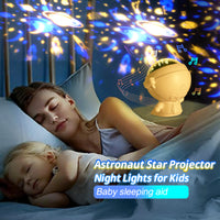 Galaxy Star Projector Starry Sky Night Light Astronaut Lamp Room Decr Gift Child Kids Baby Christmas Spaceman Projection - Fun Gifts & More